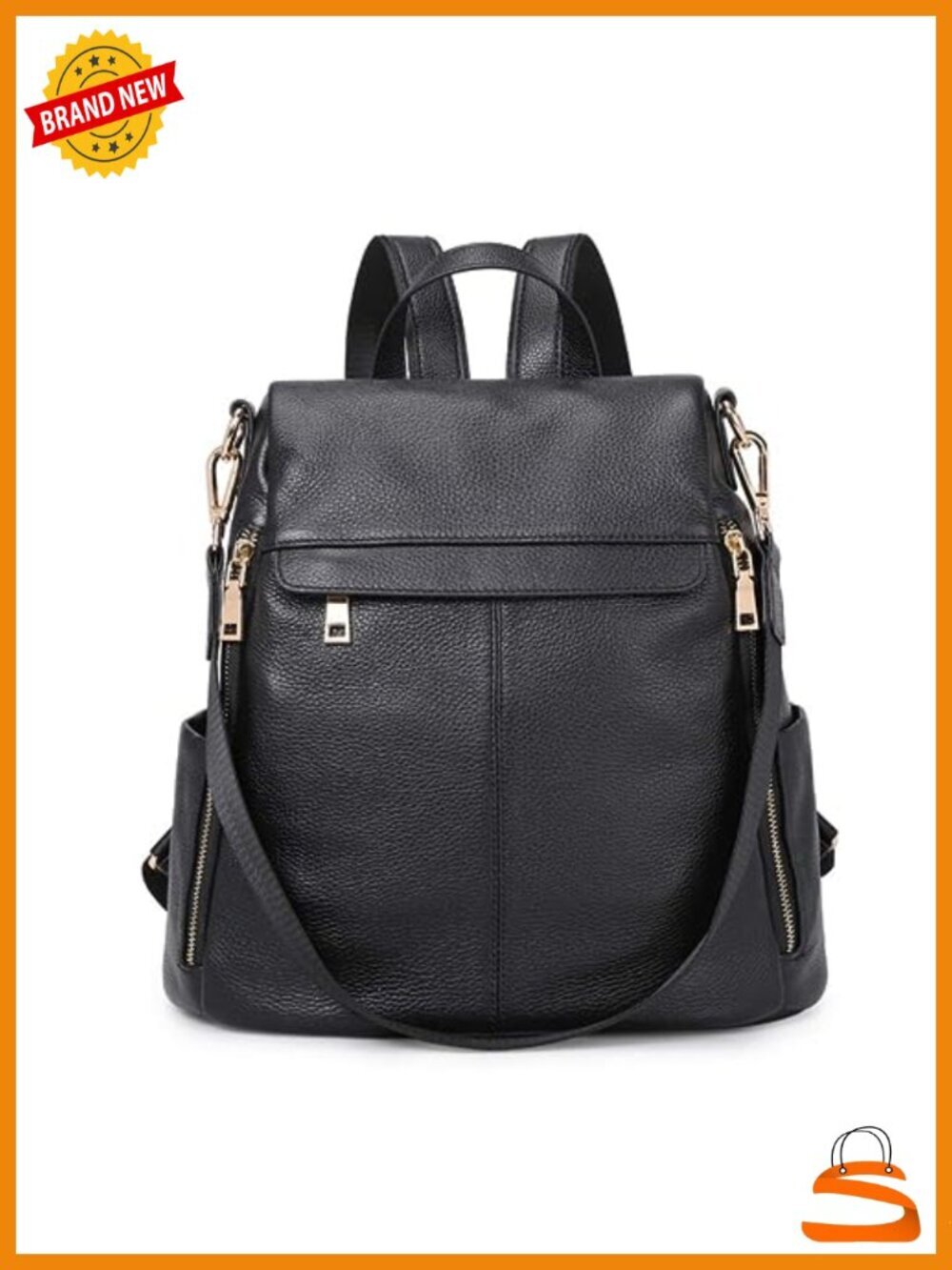 Genuine Leather Anti-Theft Backpack Purse Satchel Shoulder Bag